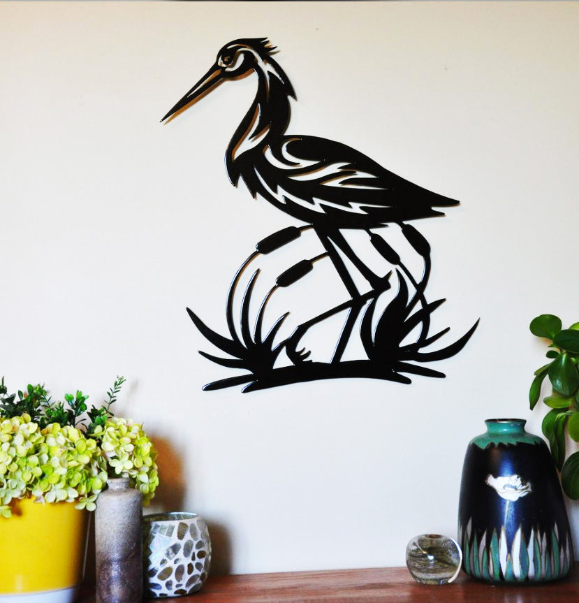 Heron Metal Wall Art